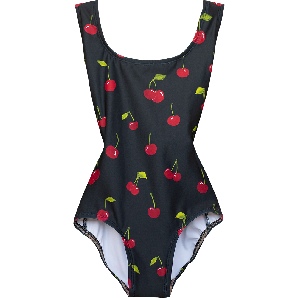 ラッキーレオ ブラックチェリーズクレセント タンクレオタード