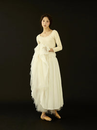 レヴダンス オリビアレースレオタード クリーム LEVDANCE olivia lace leotard CREAM