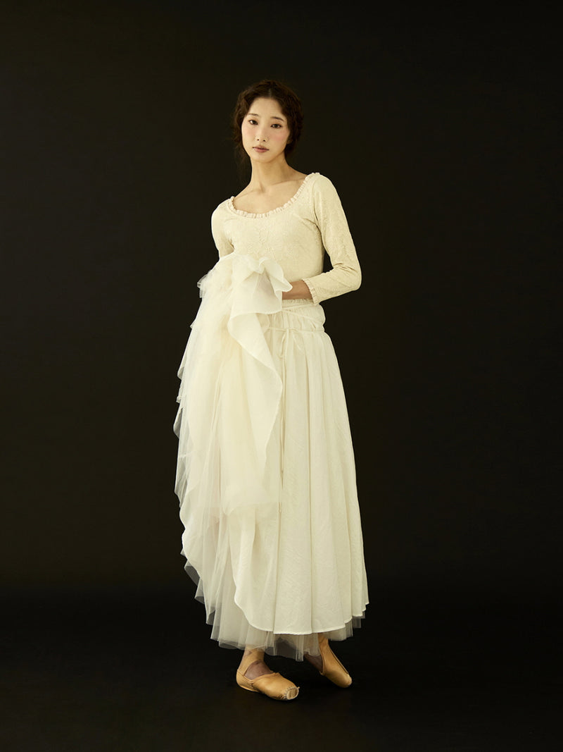 レヴダンス オリビアレースレオタード クリーム LEVDANCE olivia lace leotard CREAM