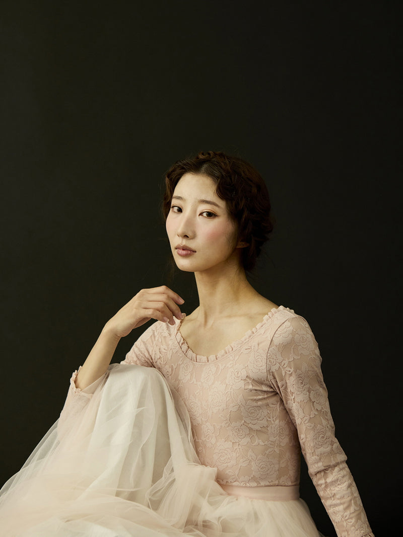 レヴダンス オリビアレースレオタード ピンク LEVDANCE olivia lace leotard PINK