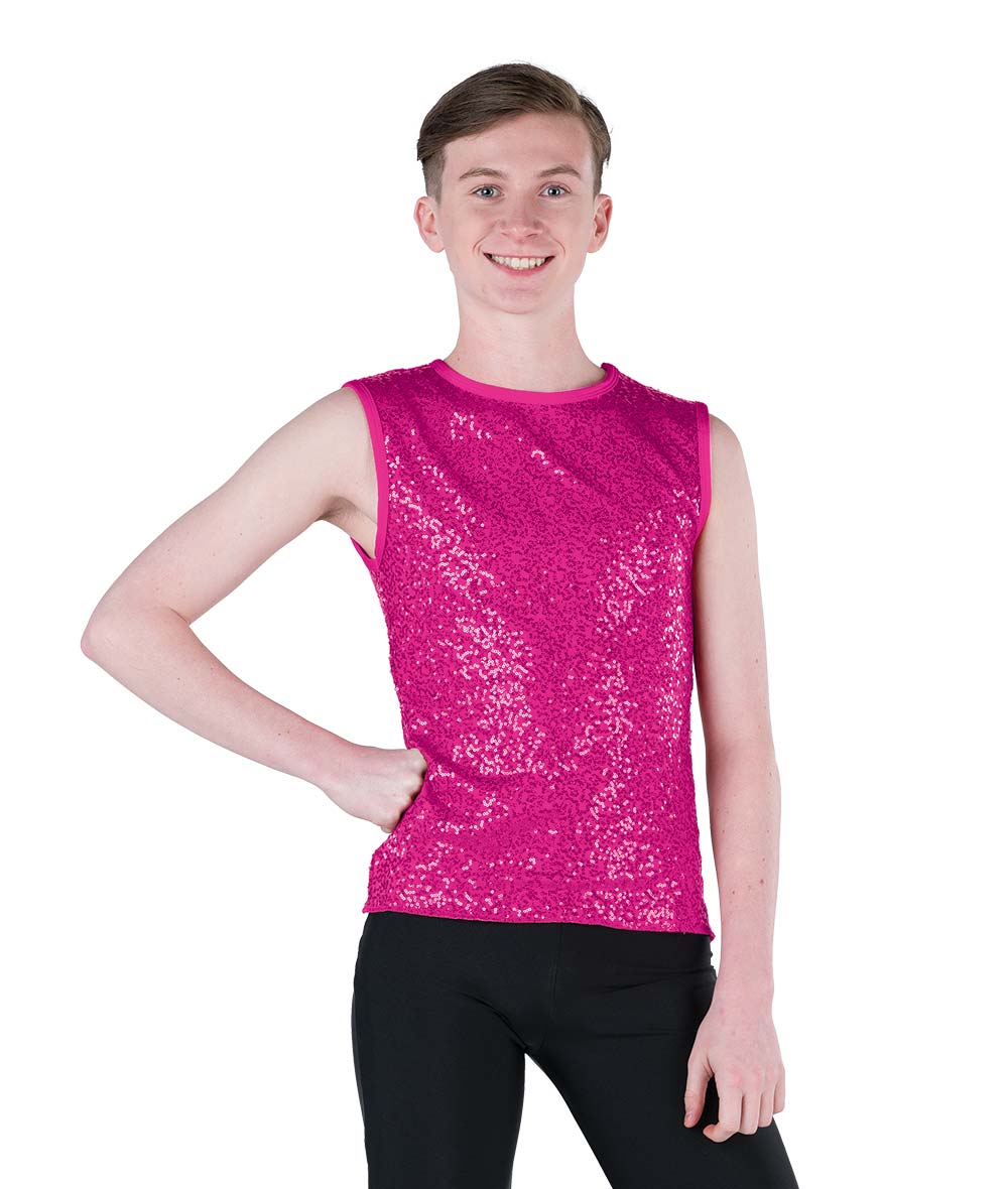アウィッシュカムトゥルー ダンス衣装  ジャズ  スパンコールスパンデックス ガイタンク A Wish Come True  Sequin Spandex Guy Tank