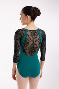 インターメッツォ マニラフロックメッシュ長袖レオタード Intermezzo Manila Long Sleeves Leotard Ballet Dance