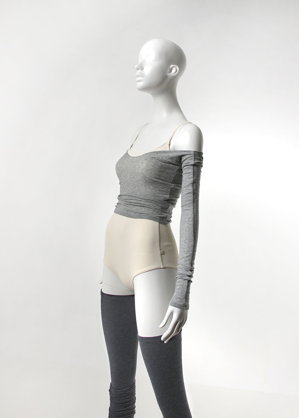 レヴダンス オフショルダーウールセーター メランジグレー LEVDANCE