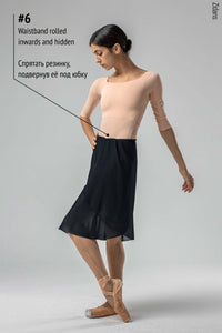 ジダンス ウエスト ＆ リボン付き 巻きスカート ZIDANS Wrap Skirt with Elastic Waist and Ties Black