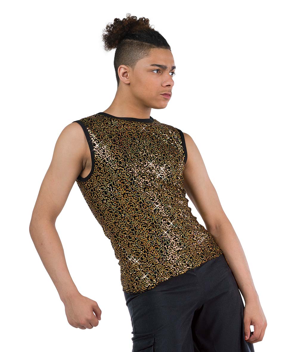 アウィッシュカムトゥルー ダンス衣装  ジャズ  スパンコールスパンデックス ガイタンク A Wish Come True  Sequin Spandex Guy Tank
