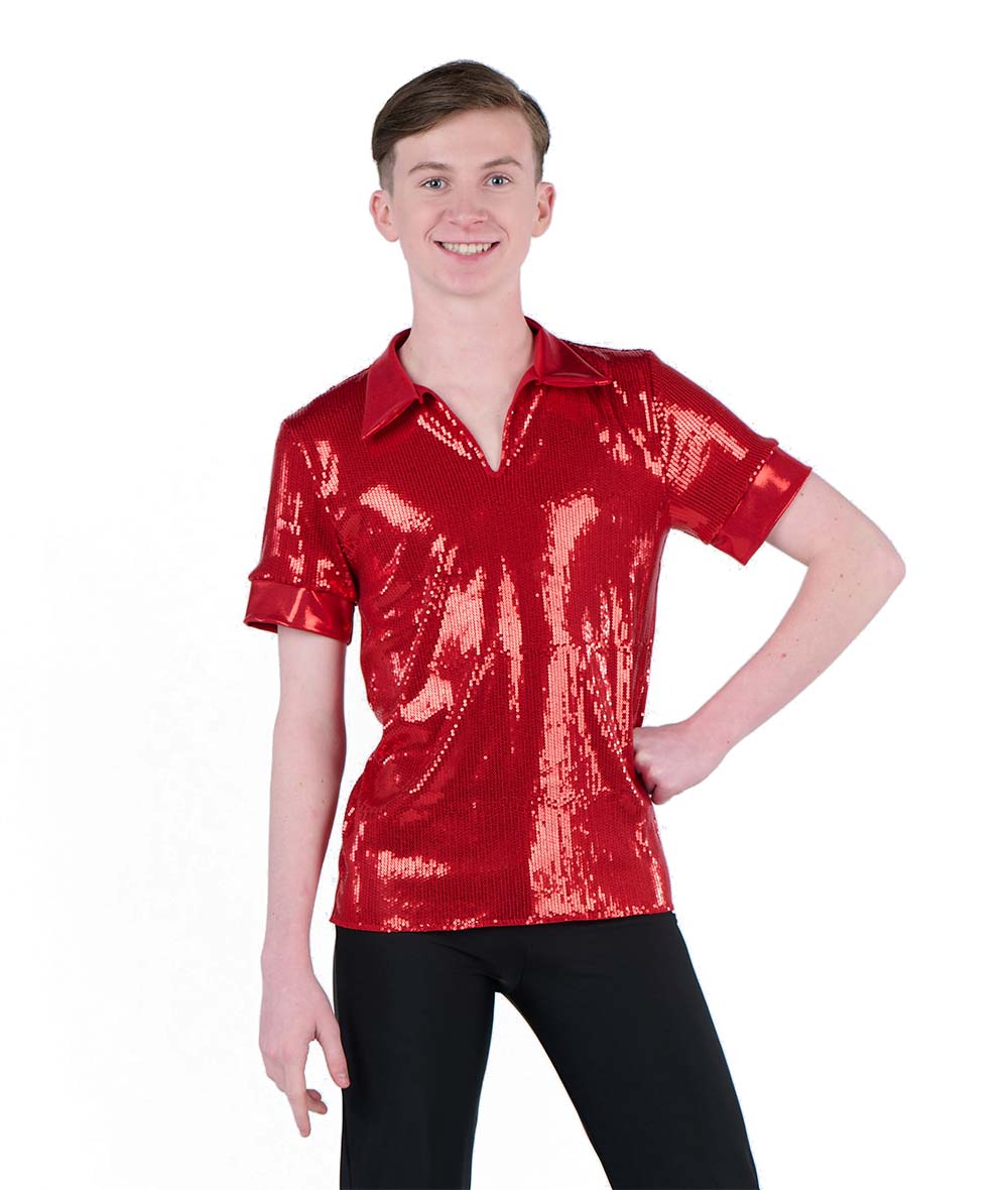 アウィッシュカムトゥルー ダンス衣装 リニアスパンコールガイシャツ A Wish Come True Linear Sequin Guy Shirt