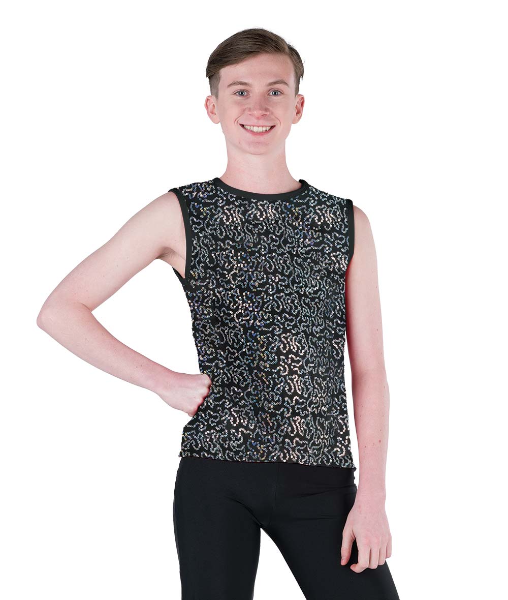 アウィッシュカムトゥルー ダンス衣装  ジャズ  スパンコールスパンデックス ガイタンク A Wish Come True  Sequin Spandex Guy Tank