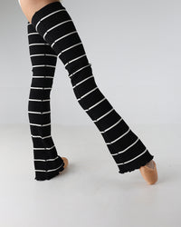 レヴダンス ストライプ セミフレア レッグウォーマー LEVDANCE stripe semi flared legwarmers