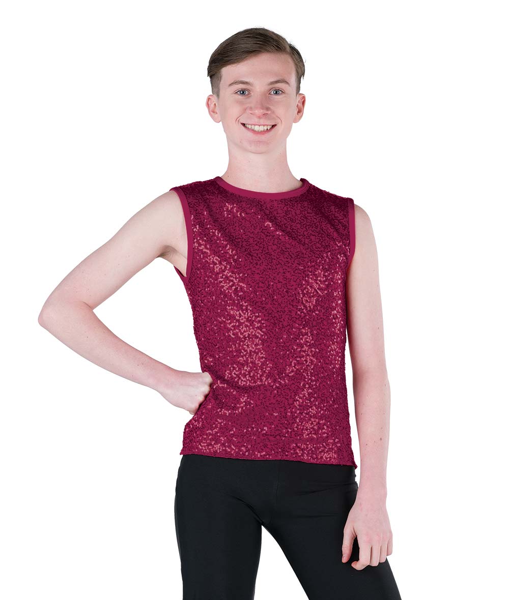 アウィッシュカムトゥルー ダンス衣装  ジャズ  スパンコールスパンデックス ガイタンク A Wish Come True  Sequin Spandex Guy Tank
