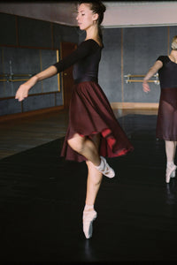 ジダンス リバーシブルリハーサル スカート ZIDANS Two-sided Rehearsal Skirt - Chocolate/Powidl
