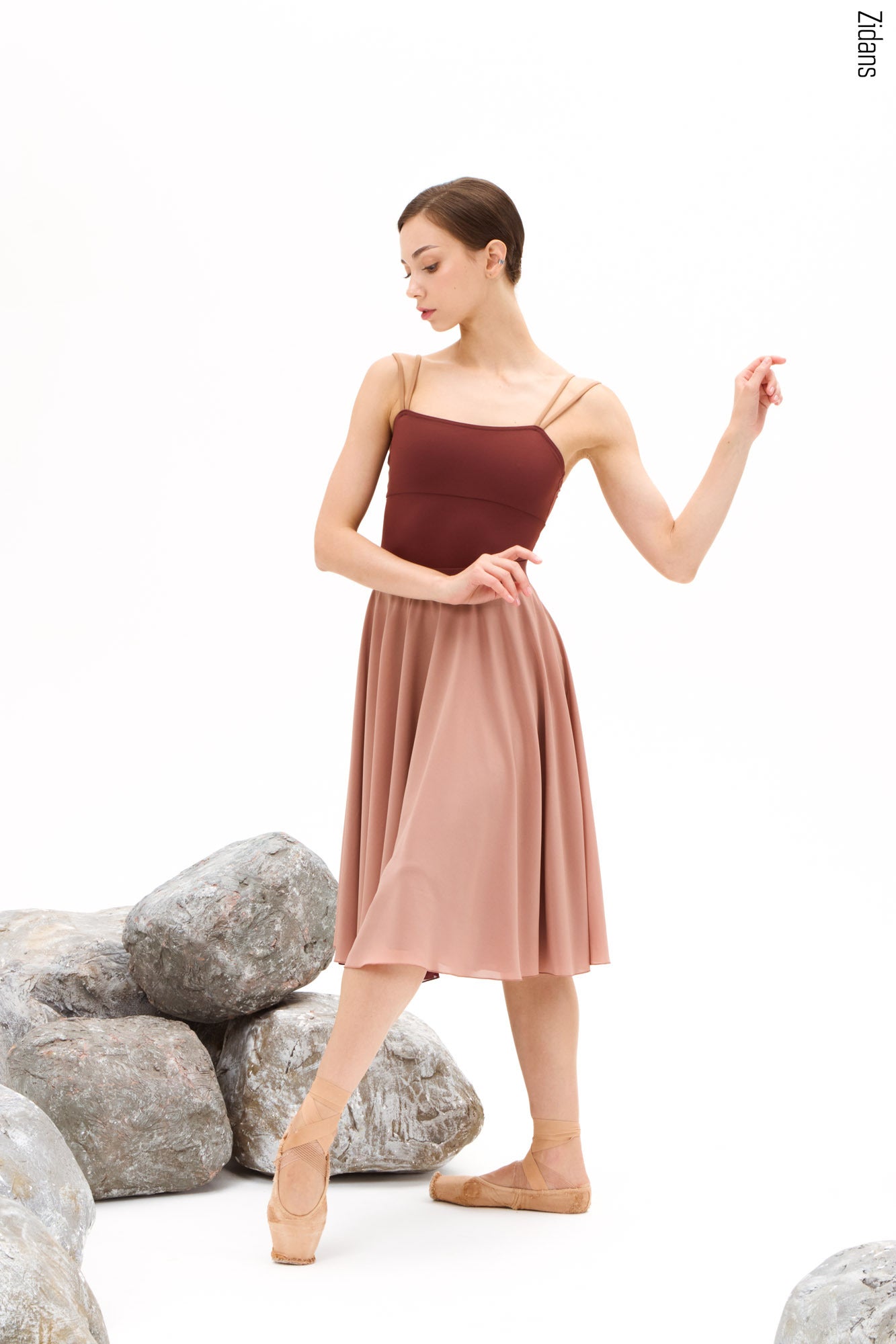 ジダンス リバーシブルリハーサル スカート ZIDANS Two-sided rehearsal skirt ground-sand