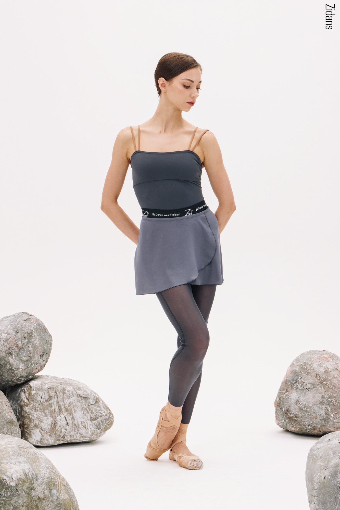 ジダンス タイ付きラップスカート ロック ZIDANS Wrap skirt with ties rock