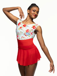 エレベ ダンスウェア ヒップスター・スカート Eleve Dancewear Hipster Skirt Red Mesh RTW