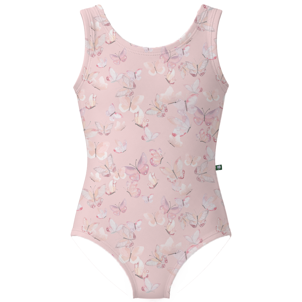 ラッキーレオ Luckyleo Pink Butterfly Kids Crescent Leotard