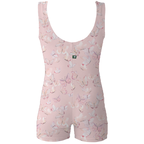ラッキーレオ Luckyleo Pink Butterfly Shine Shorts Unitard