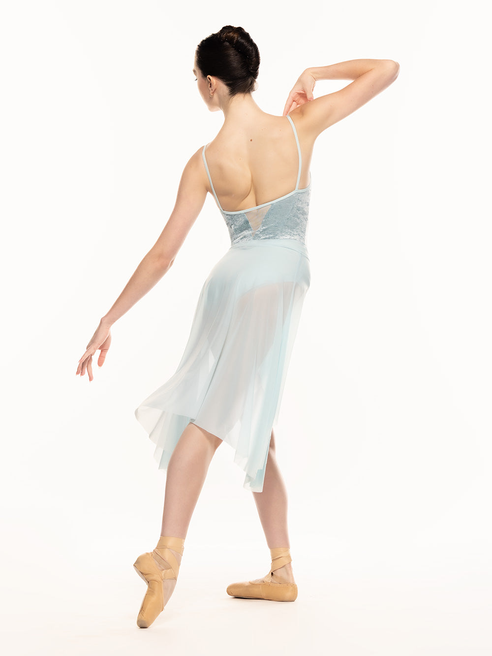 エレベ ダンスウェア クロエ レオタード Eleve Dancewear Chloe Leotard Baby Blue Distressed Velvet RTW