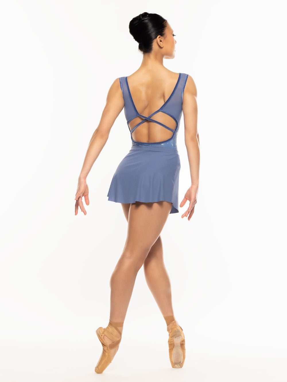 エレベ ダンスウェア チューリップ・スカート Eleve Dancewear Ribbed Tulip Skirt Blue Steel RTW