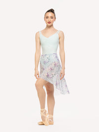 エレベ ダンスウェア アモラ ロングスカート ムーンリット ガーデン ベビーブルー メッシュ Eleve Dancewear Amora Long High-Low Skirt Moonlit Garden Baby Blue Mesh RTW