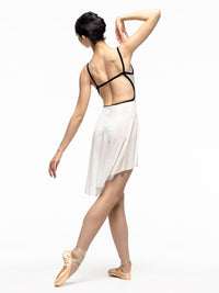 *エレベ ダンスウェア ロングハイロースカート クリームメッシュ Eleve Dancewear Long High-Low Skirt Cream Mesh RTW