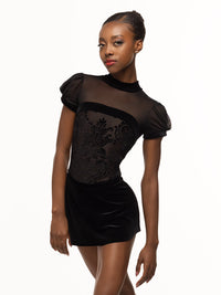 *エレベ ダンスウェア チューリップ スカート ブラック ベルベット Eleve Dancewear Tulip Skirt Black Velvet RTW