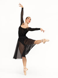 *エレベ ダンスウェア シフォン・リハーサル・スカート Eleve Dancewear Chiffon Rehearsal Skirt Black RTW