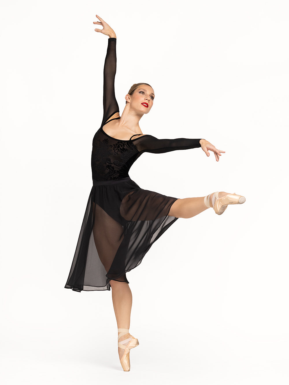 *エレベ ダンスウェア シフォン・リハーサル・スカート Eleve Dancewear Chiffon Rehearsal Skirt Black RTW