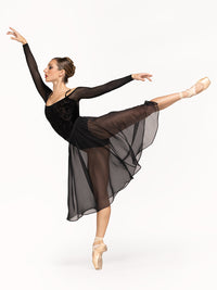 *エレベ ダンスウェア シフォン・リハーサル・スカート Eleve Dancewear Chiffon Rehearsal Skirt Black RTW