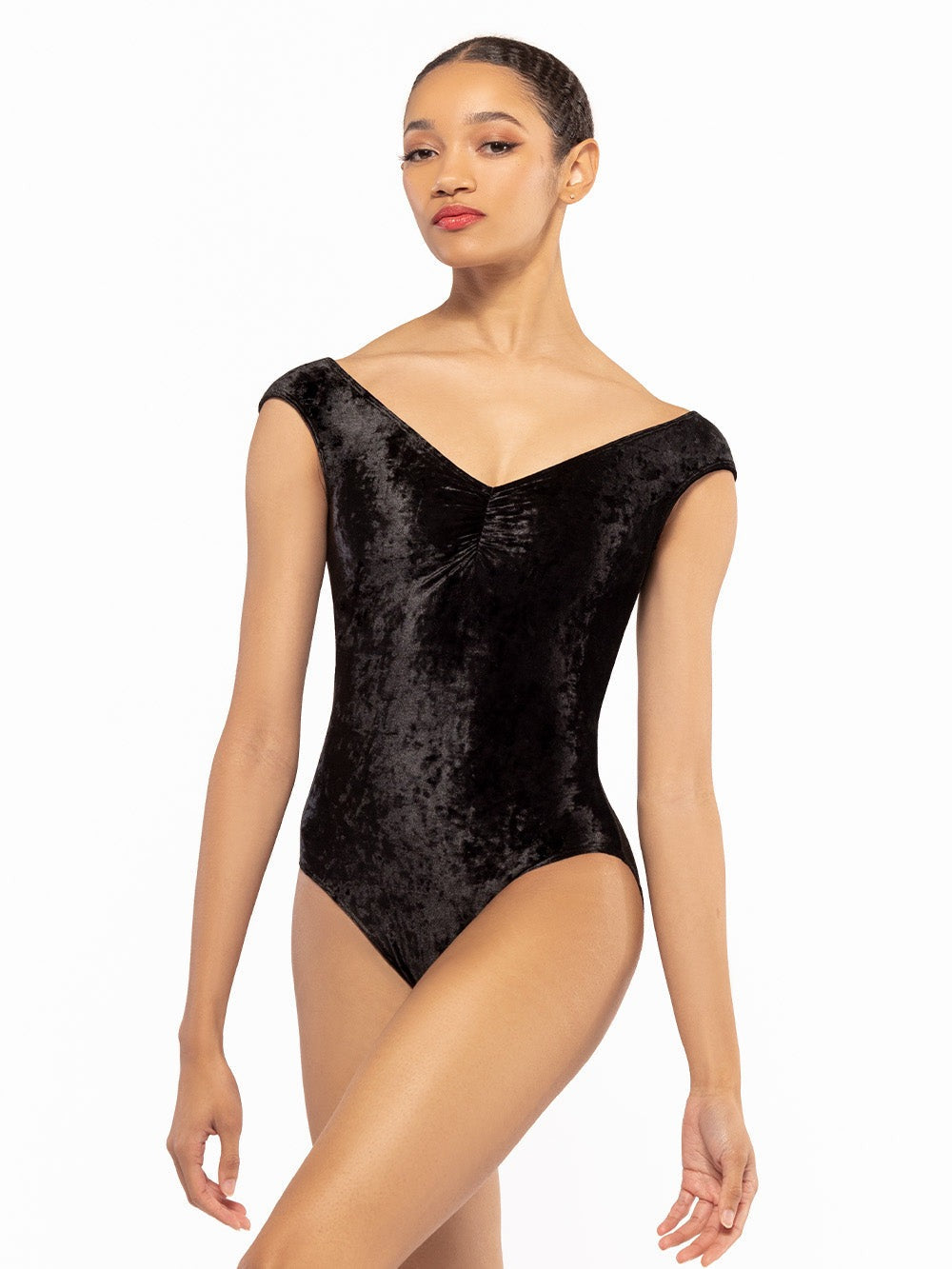 エレベ ダンスウェア ソフィア レオタード Eleve Dancewear Sophia Leotard Black Crushed Velvet RTW