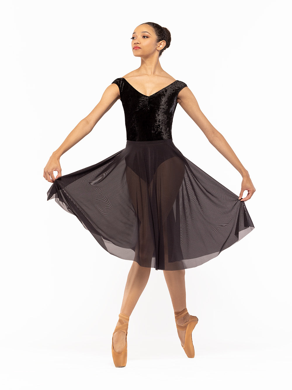 エレベ ダンスウェア ソフィア レオタード Eleve Dancewear Sophia Leotard Black Crushed Velvet RTW