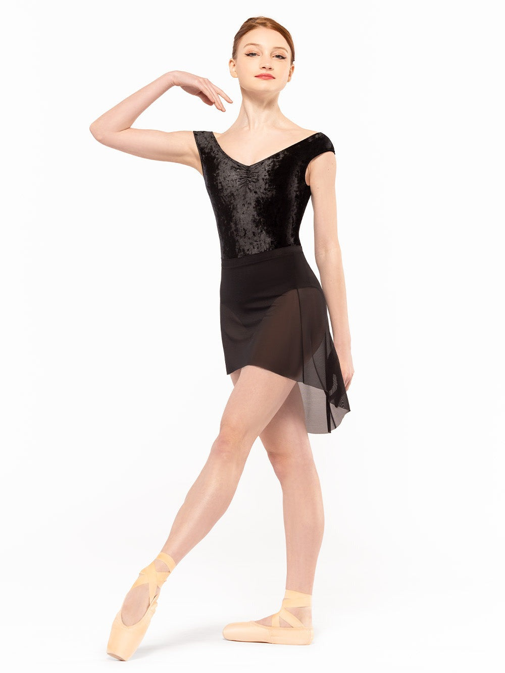 エレベ ダンスウェア ソフィア レオタード Eleve Dancewear Sophia Leotard Black Crushed Velvet RTW