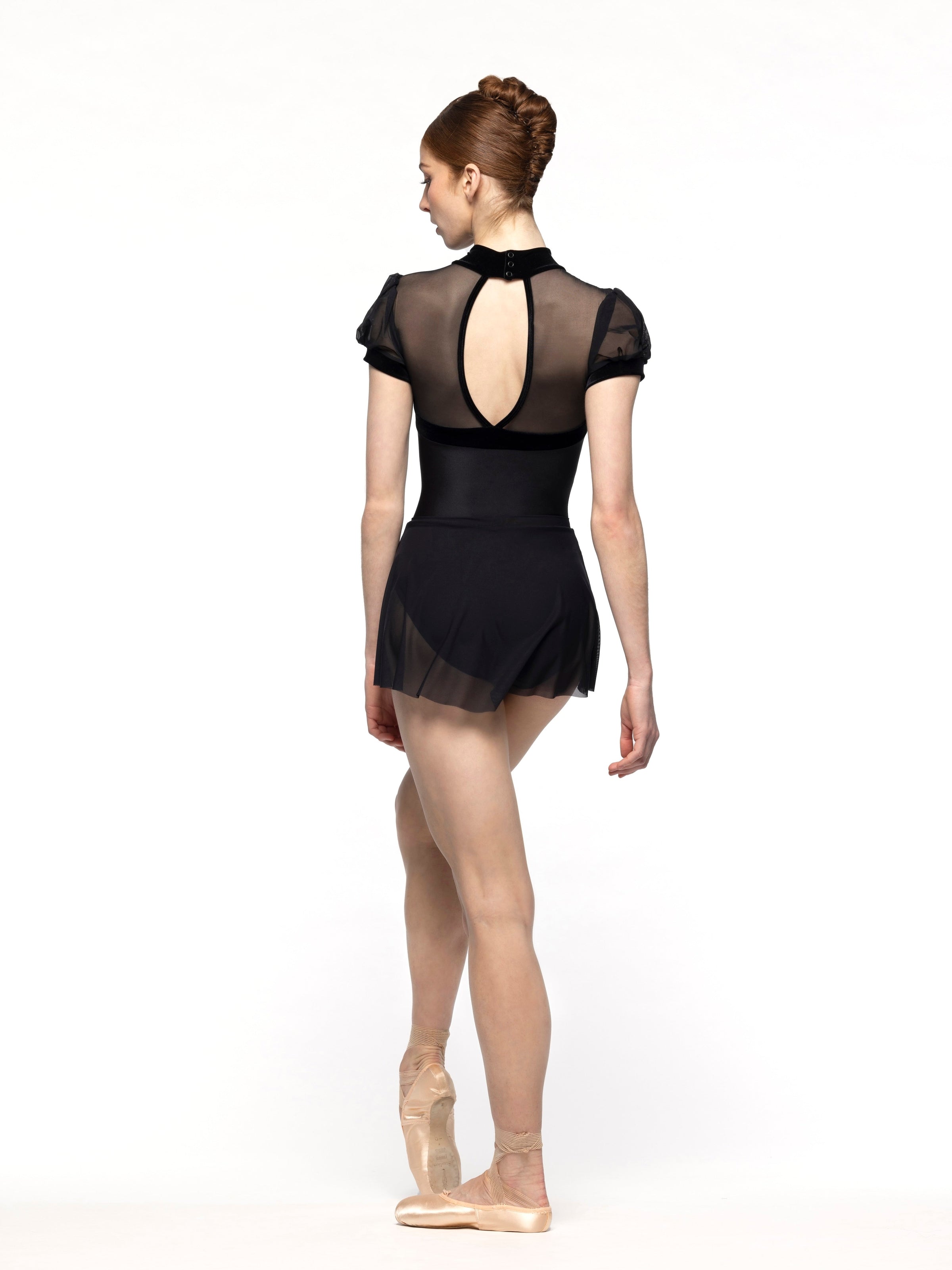 エレベ ダンスウェア フレアースカート Eleve Dancewear Flare Skirt Black Mesh RTW