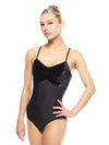 エレベ ダンスウェア マッケンジーレオタード ブラック・クラッシュド・ベルベット Eleve Dancewear Mackenzie Leotard Black Crushed Velvet RTW