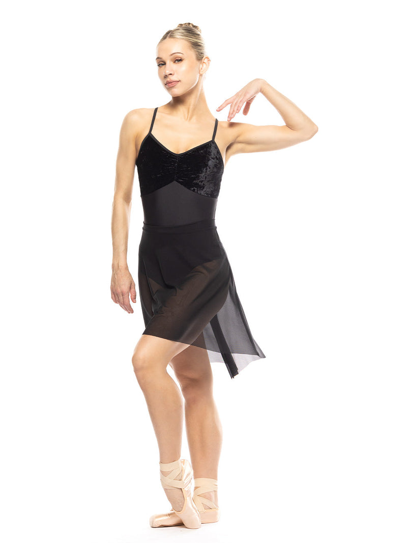 エレベ ダンスウェア マッケンジーレオタード ブラック・クラッシュド・ベルベット Eleve Dancewear Mackenzie Leotard Black Crushed Velvet RTW