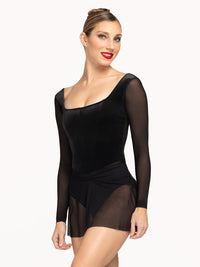 *エレベ ダンスウェア ダイアナ レオタード Eleve Dancewear Diana Leotard Black Velvet RTW