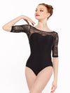 エレベダンスウェア ヴィンザント レオタード ブラックジニアレース Eleve Dancewear Vinzant Leotard Black Zinnia Lace RTW