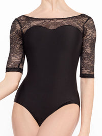 エレベダンスウェア ヴィンザント レオタード ブラックジニアレース Eleve Dancewear Vinzant Leotard Black Zinnia Lace RTW