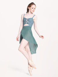 エレベ ダンスウェア ドラマティック・ハイロースカート ペールカクタスメッシュ【大人】Eleve Dancewear Dramatic High-Low Skirt Pale Cacti Mesh RTW