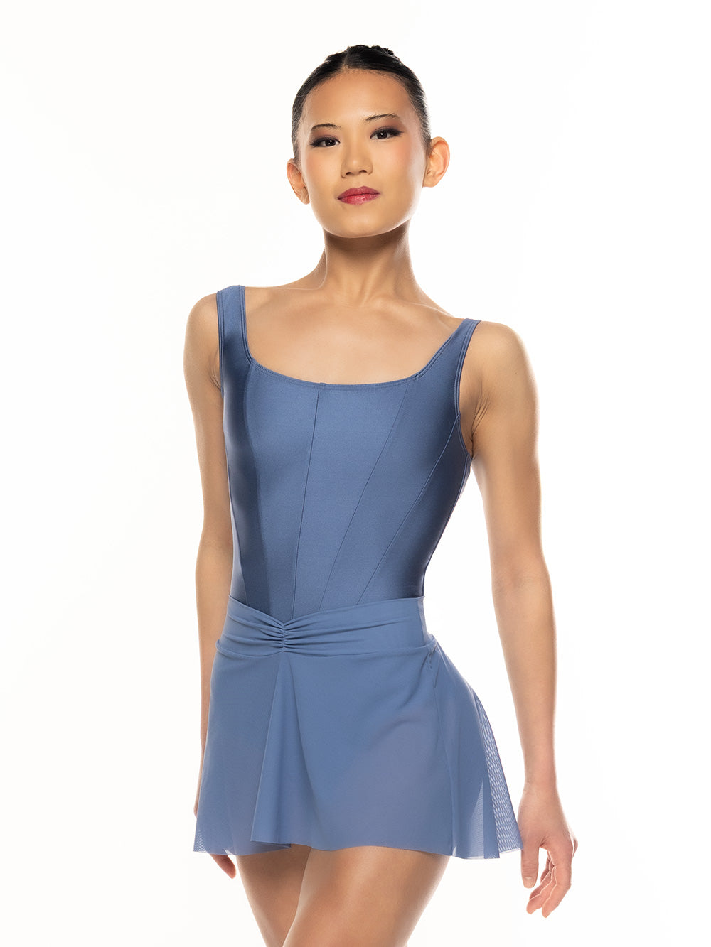 エレベ ダンスウェア アモラスカート Eleve Dancewear Amora Skirt Blue Steel Mesh RTW