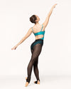 エレベ ダンスウェア スティラップバックシームタイツ ブラックメッシュ Eleve Dancewear Stirrup Back Seam Tights Black Mesh RTW