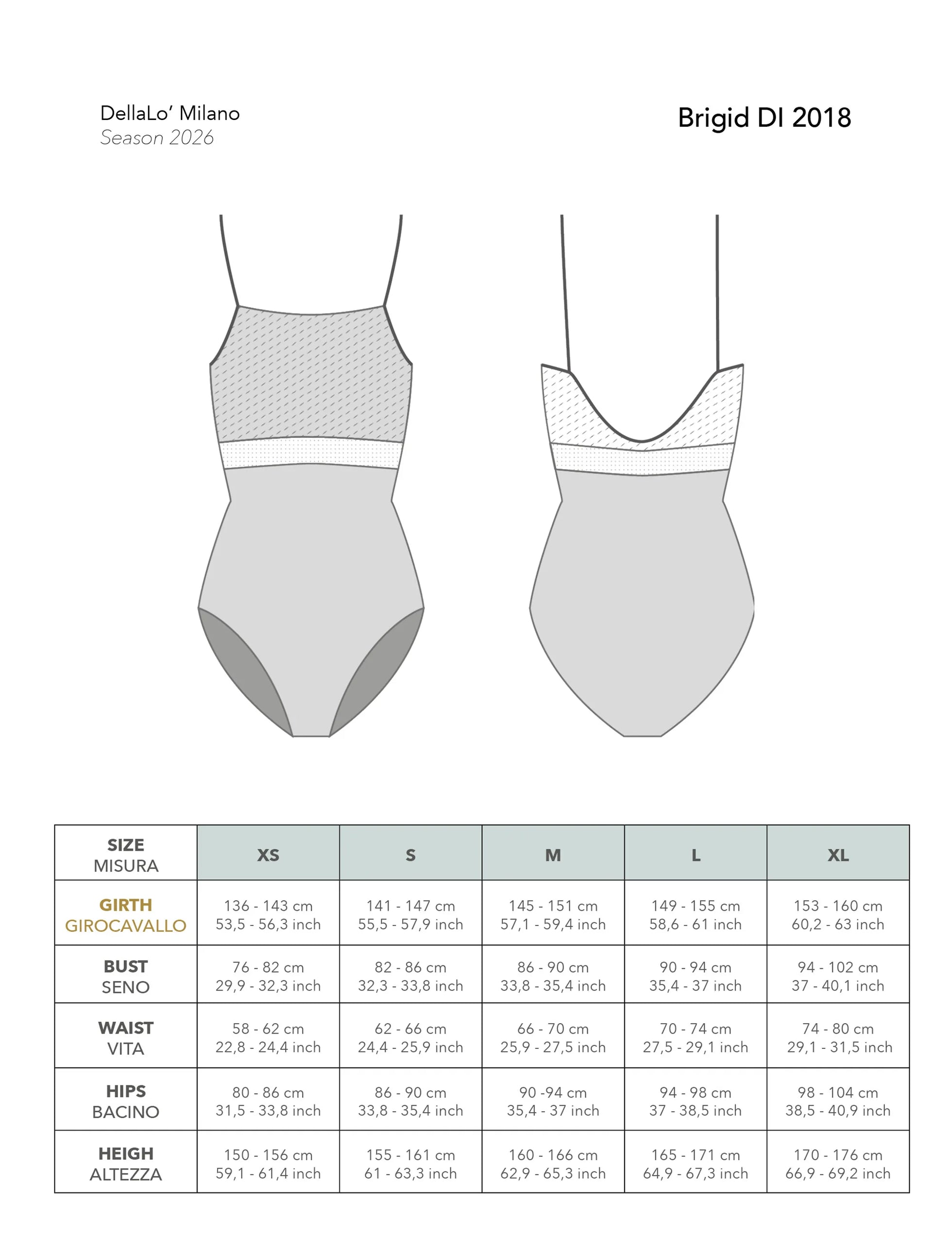 デラロミラノ ブリジッド キャミソールレオタード  DellaLo' Milano Brigid DI 2018 - Dance Leotard