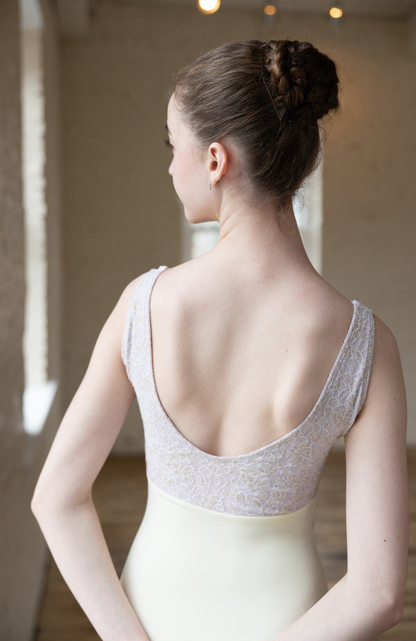 クラスイン クリームレースオーバーレイ タンクレオタード Class In CREAM LACE OVERLAY TANK