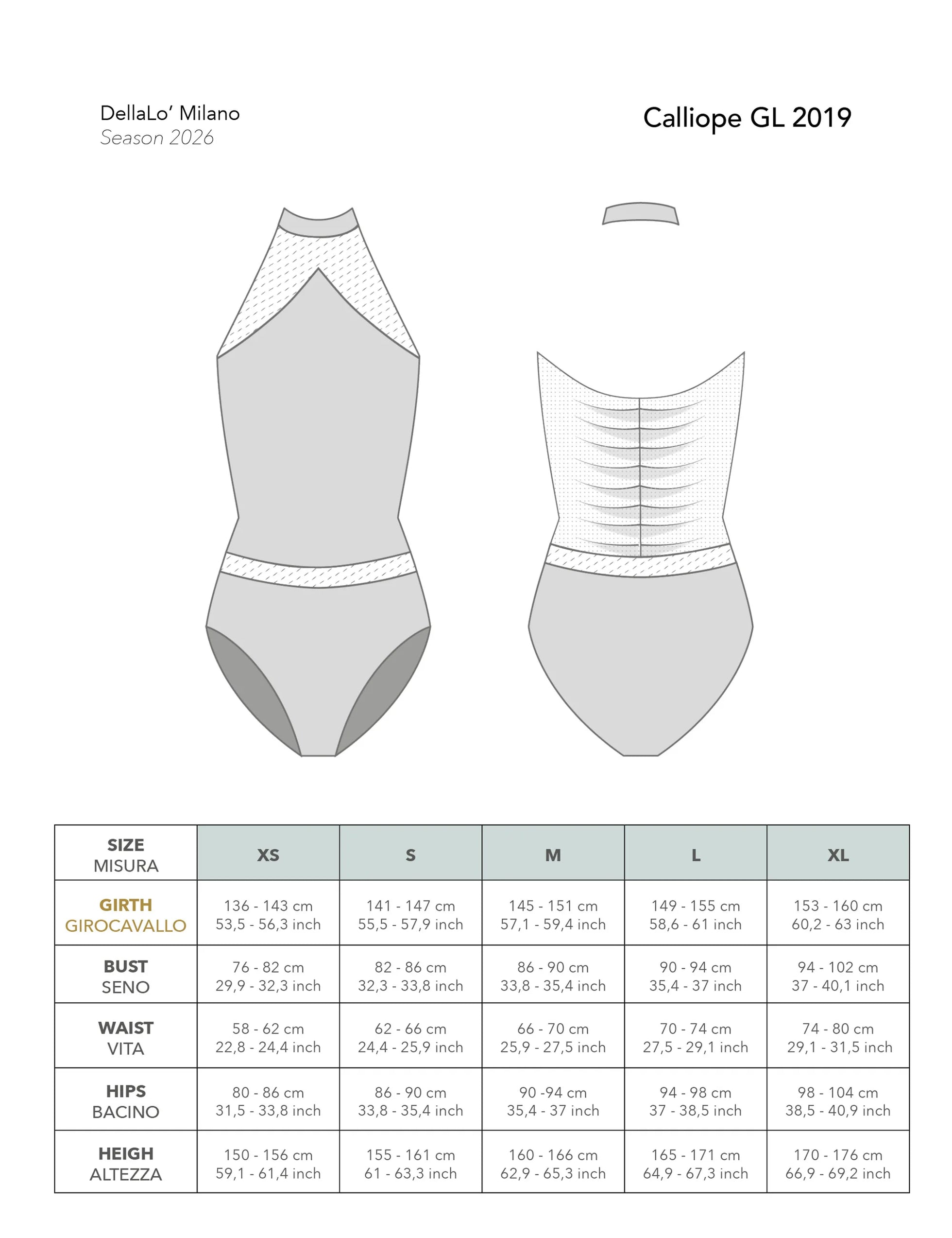 デラロミラノ カリオペ レオタード DellaLo' Milano Calliope GL 2019 - Dance Leotard