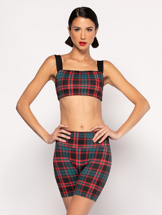 エレベ ダンスウェア クレア ショーツ 5 インチ Eleve Dancewear Claire Shorts 7" Holiday Plaid RTW
