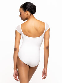エレベ ダンスウェア セリーヌ レオタード Eleve Dancewear Celine Short Sleeve White Leotard RTW