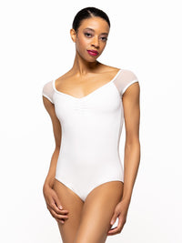 エレベ ダンスウェア セリーヌ レオタード Eleve Dancewear Celine Short Sleeve White Leotard RTW