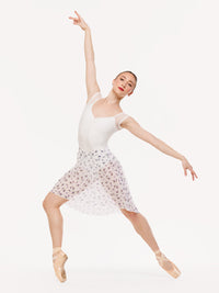 エレベ ダンスウェア セリーヌ レオタード Eleve Dancewear Celine Short Sleeve White Leotard RTW