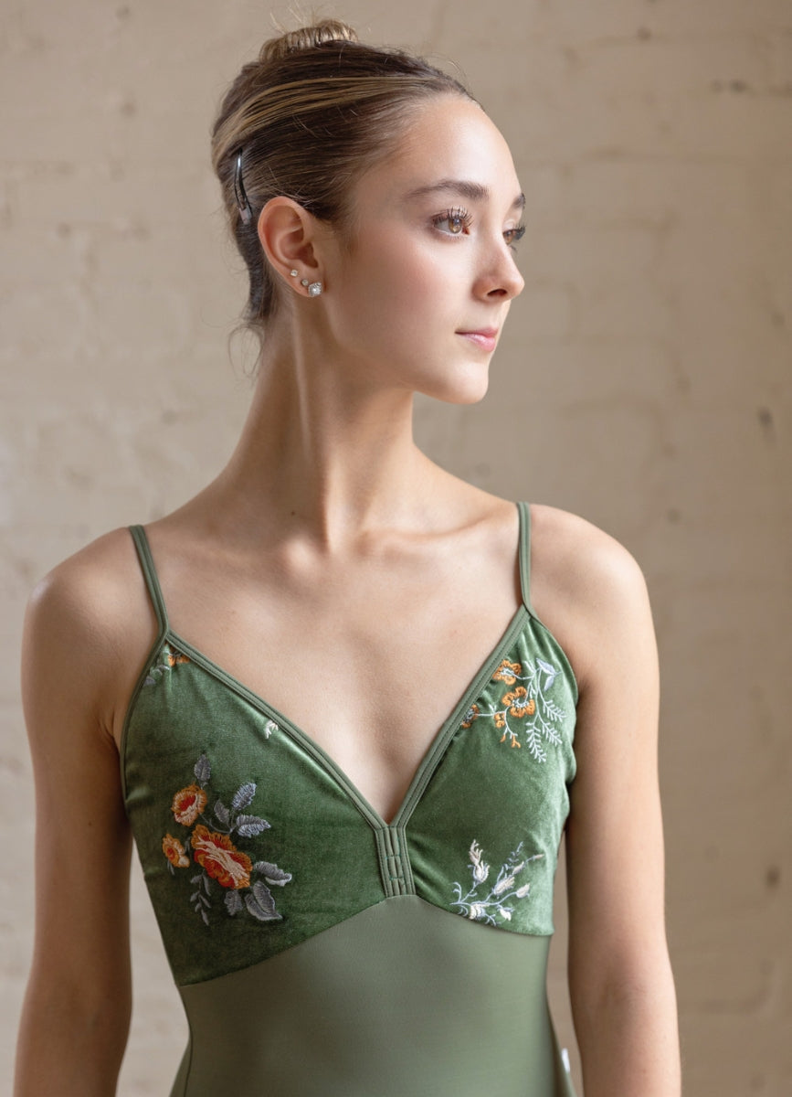 クラスイン キャミソールレオタード Class In OLIVE EMBROIDERY CAMISOLE