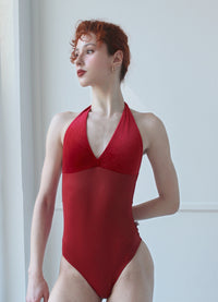 クラスイン ホルターレオタード Class In BRICK VELVET TOP HALTER