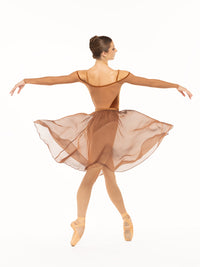 *エレベ ダンスウェア シフォン・リハーサル・スカート Eleve Dancewear Chiffon Rehearsal Skirt Cognac RTW