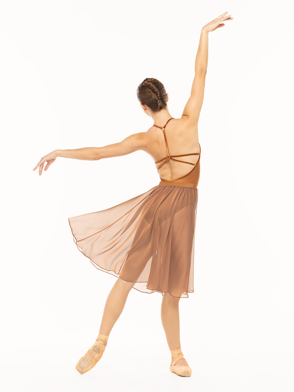*エレベ ダンスウェア シフォン・リハーサル・スカート Eleve Dancewear Chiffon Rehearsal Skirt Cognac RTW